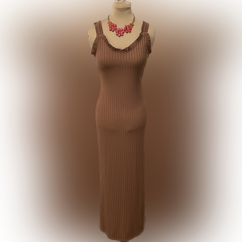 Haute Monde Ribbed Bodycon Maxi Dress